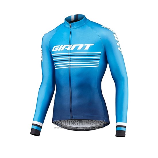 2019 Cycling Jersey Giant Race Day Blue Long Sleeve And Bib Tight